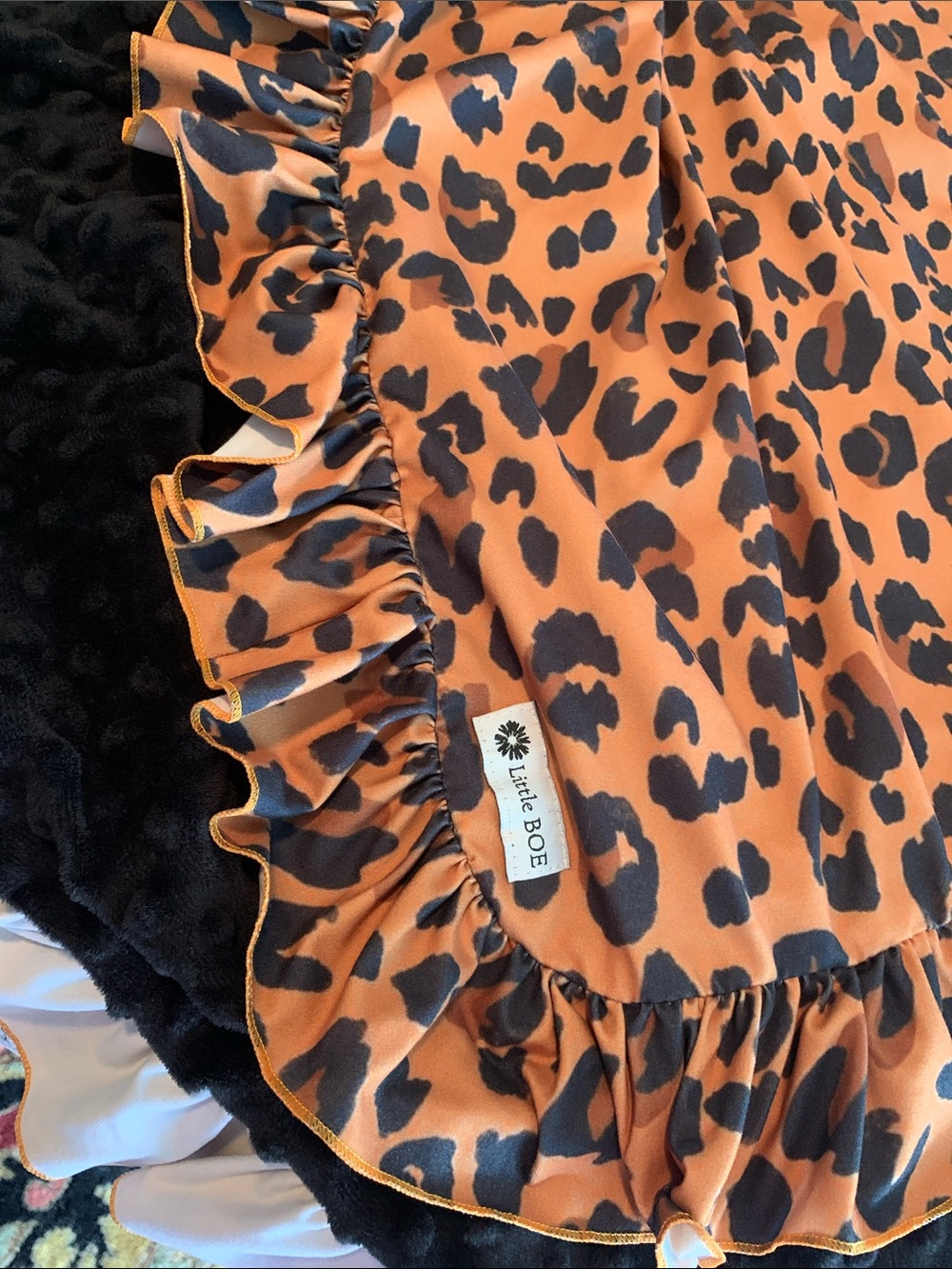 Little Boe Leopard Print Double Sided 62”x62” Blanket Like New